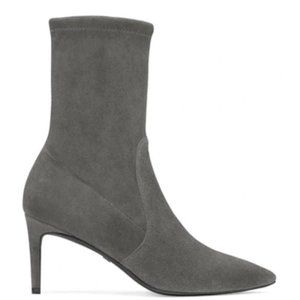NEW STUART WEITZMAN Wren 75 In Flannel Gray Stretch Suede Size 6